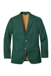 Traje italiano de lino verde con solapa de muesca y dos botones