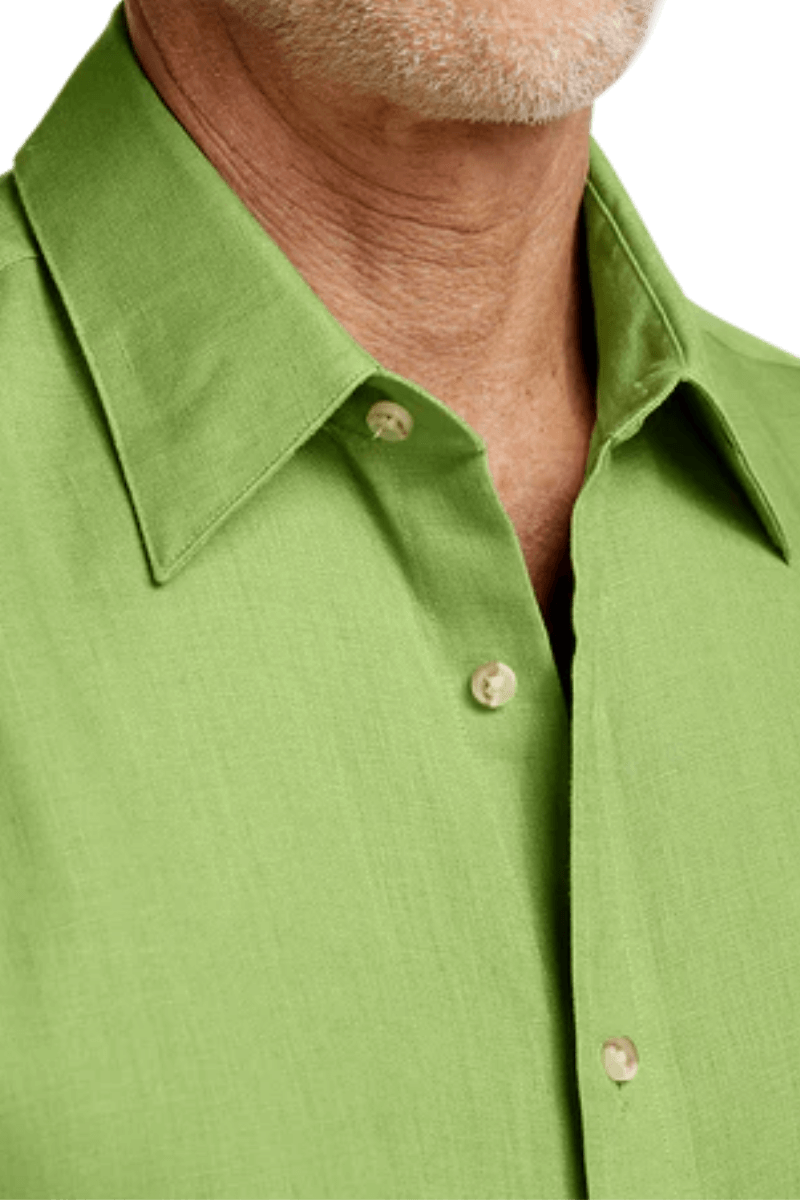 Green Linen Classic Solid Shirt