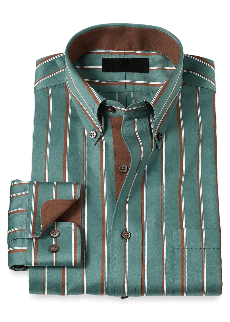 Green-Non-Iron-Cotton-Stripe-Casual-Shirt.png