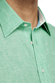 Green Non-Iron Linen Dres Shirt