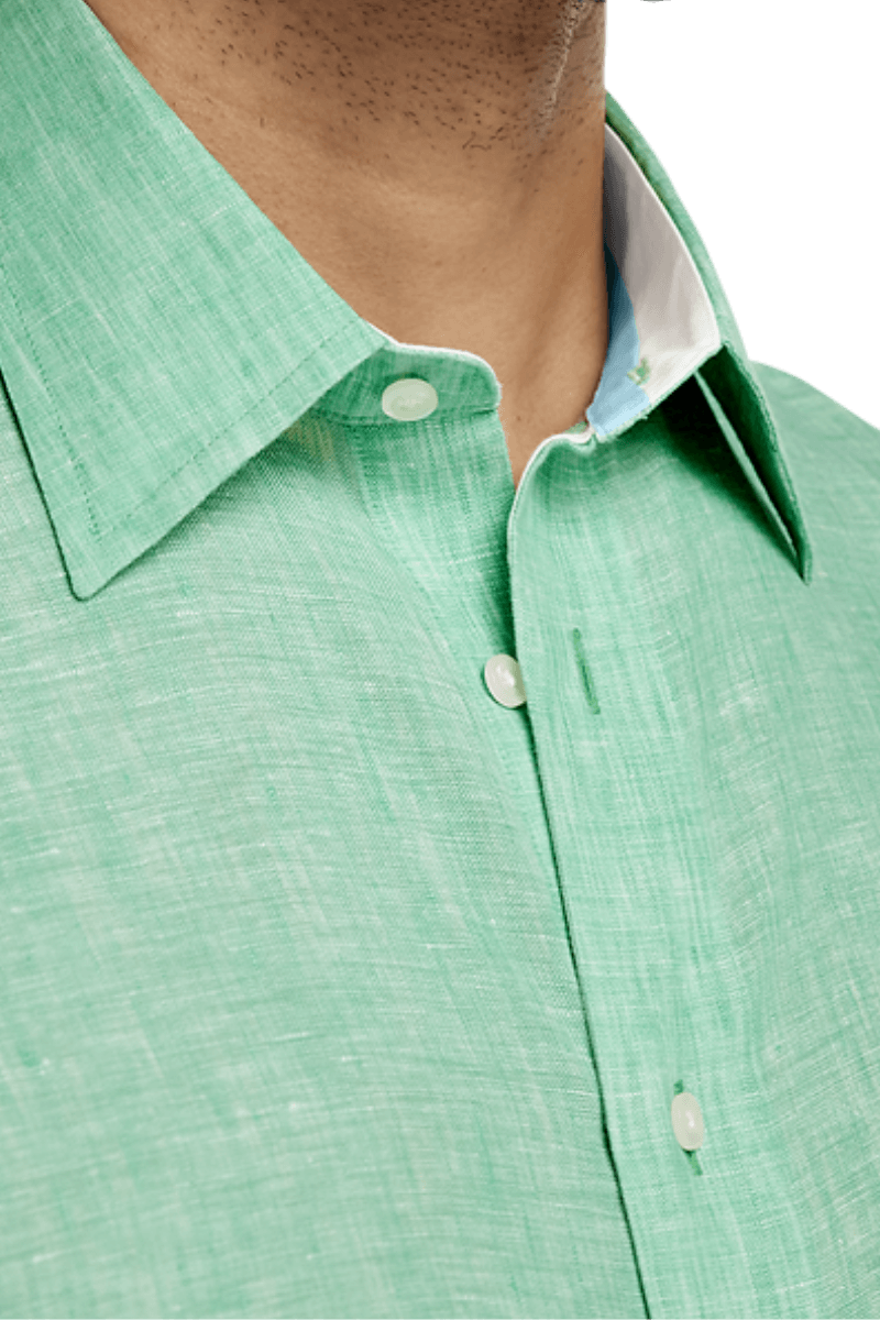 Green Non-Iron Linen Dres Shirt