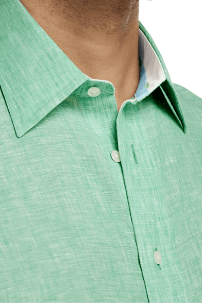 Green Non-Iron Linen Dres Shirt