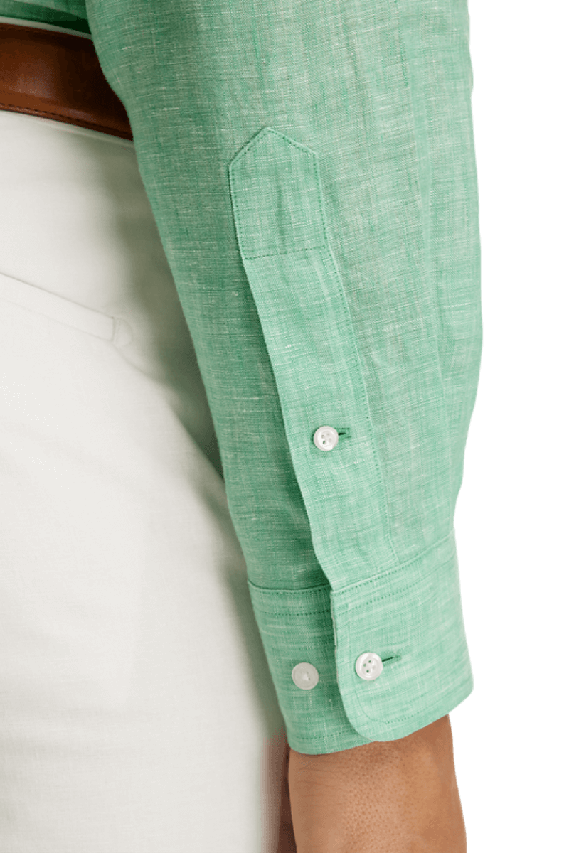 Green Non-Iron Linen Dres Shirt