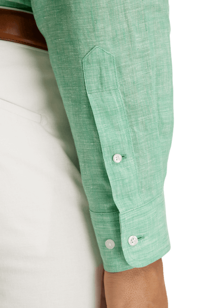 Green Non-Iron Linen Dres Shirt