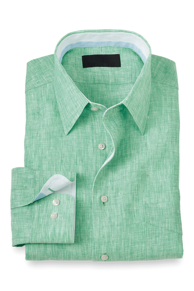 Green Non-Iron Linen Dres Shirt