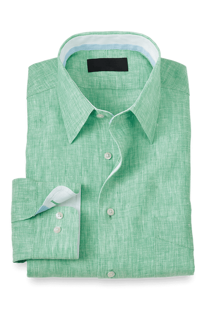 Green Non-Iron Linen Dres Shirt