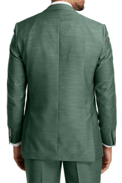 Green Performance Blend Single Breasted Peak Lapel Suit