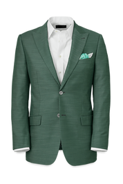 Green Performance Blend Single Breasted Peak Lapel Suit