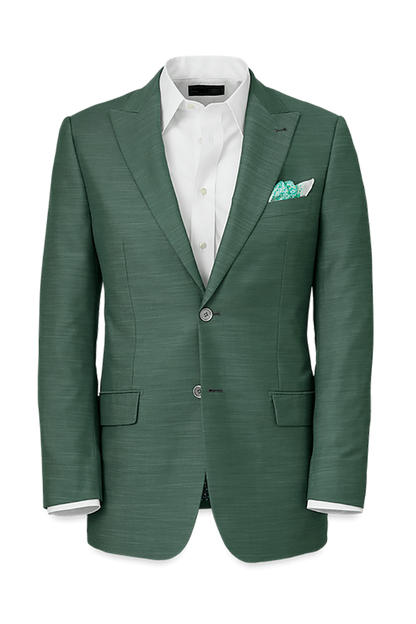 Green Performance Blend Single Breasted Peak Lapel Suit