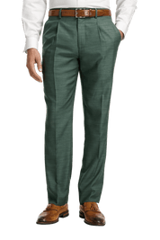 Green Performance Blend Single Breasted Peak Lapel Suit