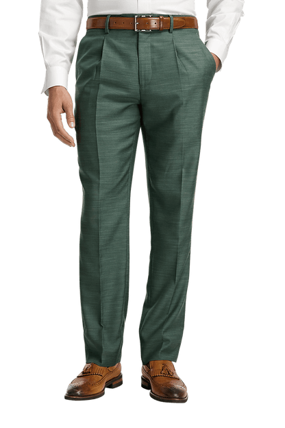 Green Performance Blend Single Breasted Peak Lapel Suit