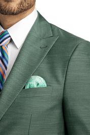 Green Performance Blend Single Breasted Peak Lapel Suit