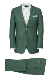 Green Performance Blend Single Breasted Peak Lapel Suit