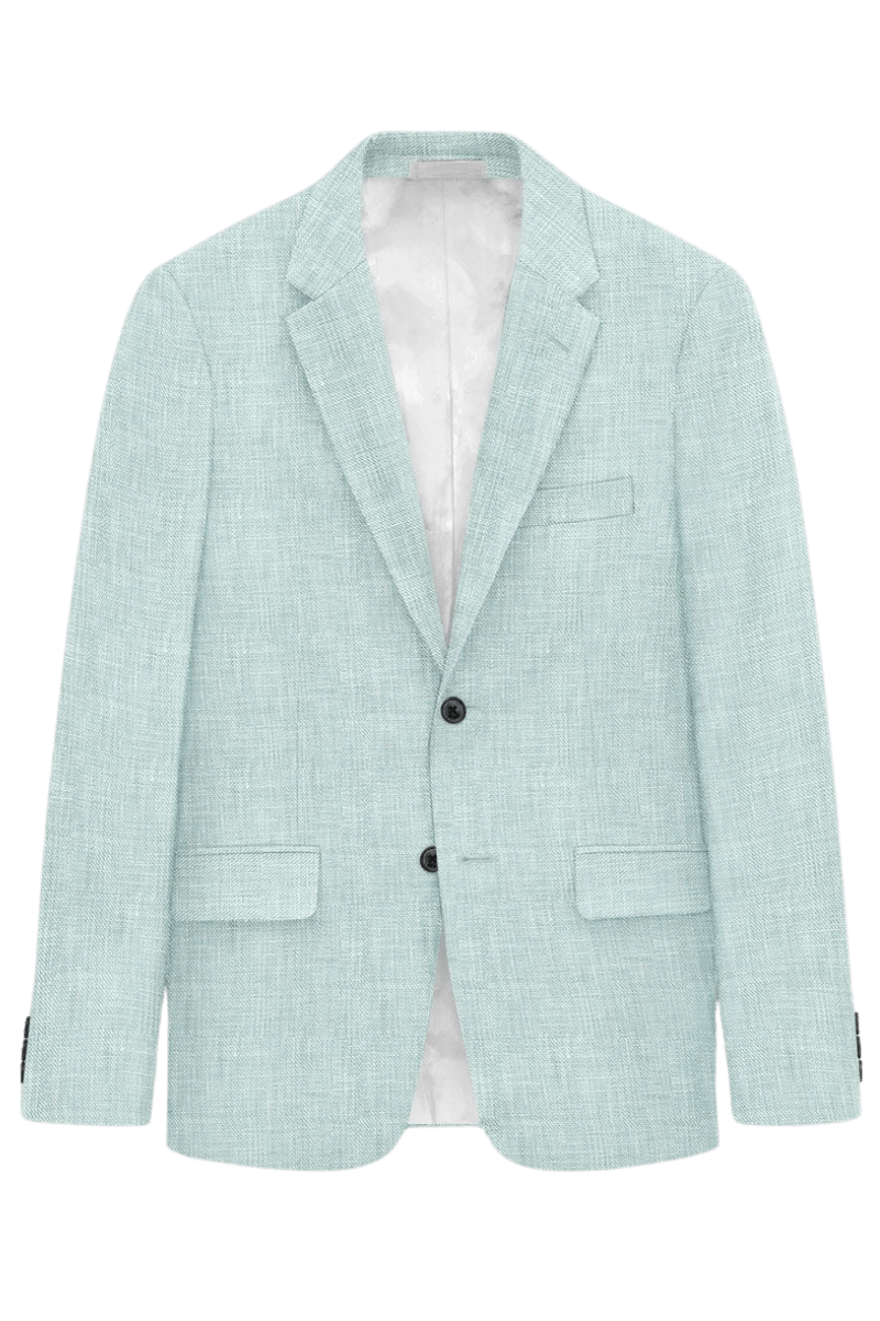 Green Solid 2-Button Linen Suit