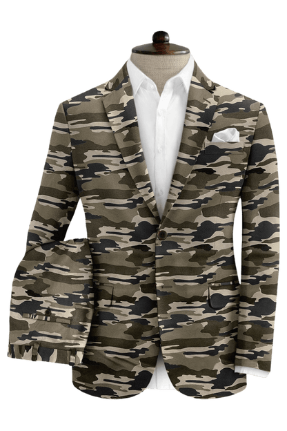 Green Stretch Camo Suit