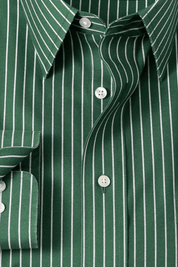 Green Stretch Non-Iron Stripe Formal Shirt