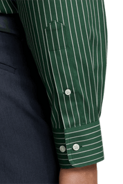 Green Stretch Non-Iron Stripe Formal Shirt