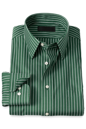 Green Stretch Non-Iron Stripe Formal Shirt