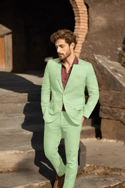 Green Vitality Linen Suit