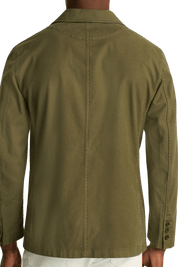 Green Washed Cotton 3-Button Jacket