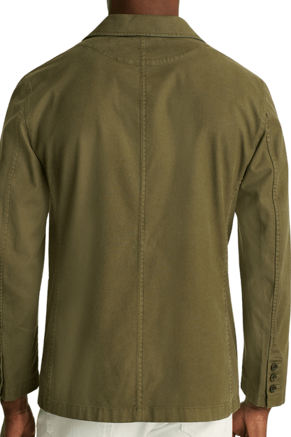 Chaqueta de algodón lavado verde de 3 botones