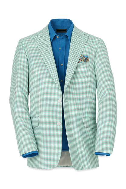 Green Houndstooth Peak Lapel 2-piece Suit