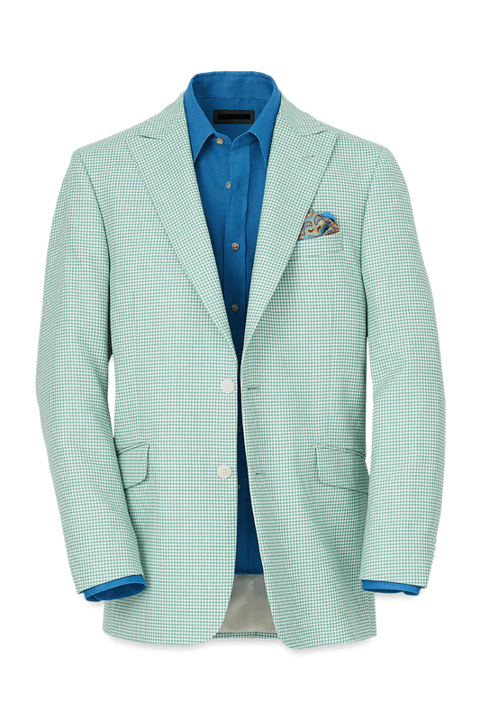 Green Houndstooth Peak Lapel 2-piece Suit