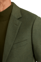 Green Wool Stretch 2-Button Notch Lapel Suit