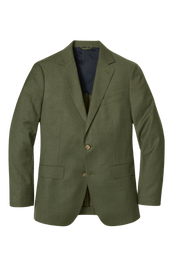 Green Wool Stretch 2-Button Notch Lapel Suit