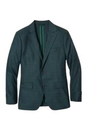 Green Wool Windowpane Modern Fit Jacket