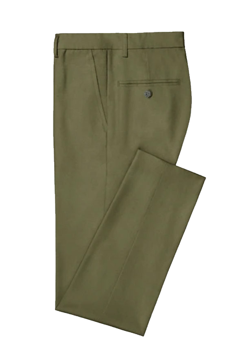 Traje verde ajustado de 2 piezas y 2 botones