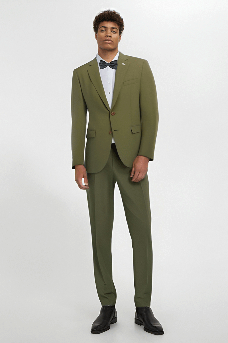 Green Slim Fit 2 piece 2-Button Suit