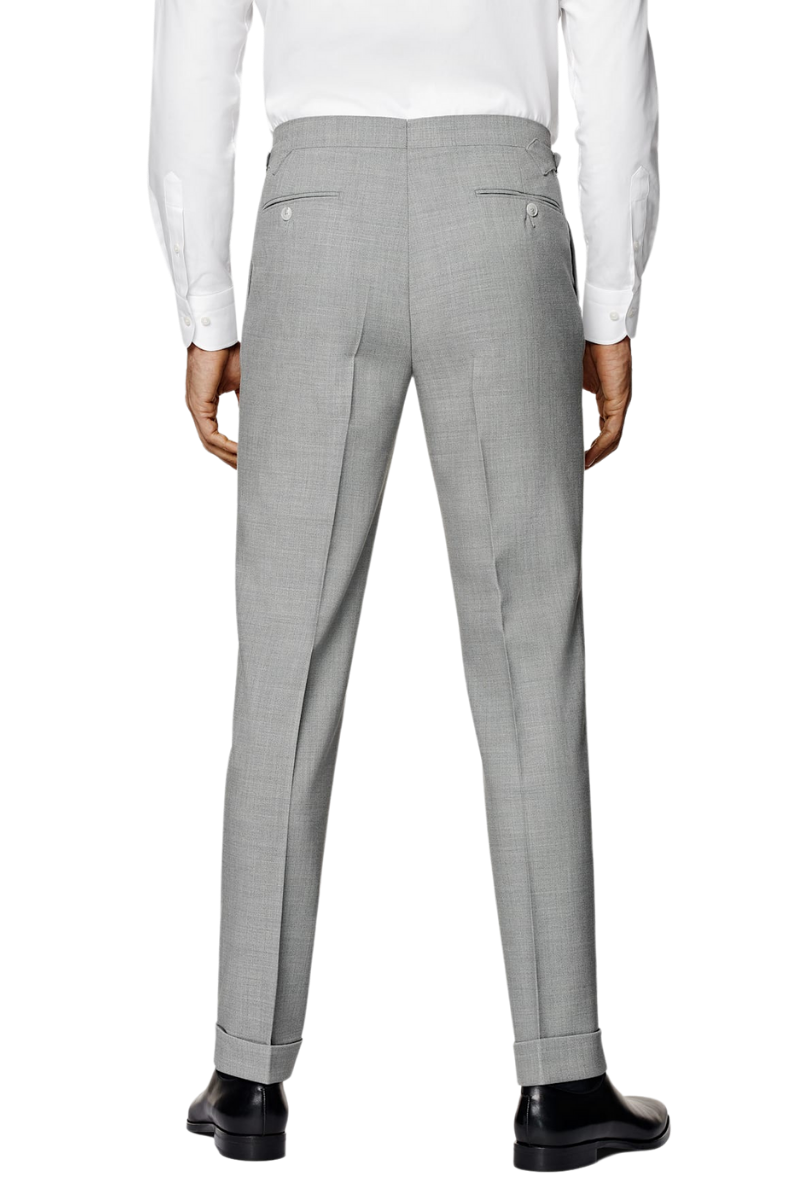 Grey 2-Button Wool Single Breasted Suit