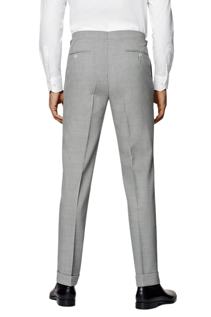 Grey 2-Button Wool Single Breasted Suit