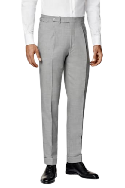 Grey 2-Button Wool Single Breasted Suit