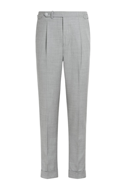 Grey 2-Button Wool Single Breasted Suit