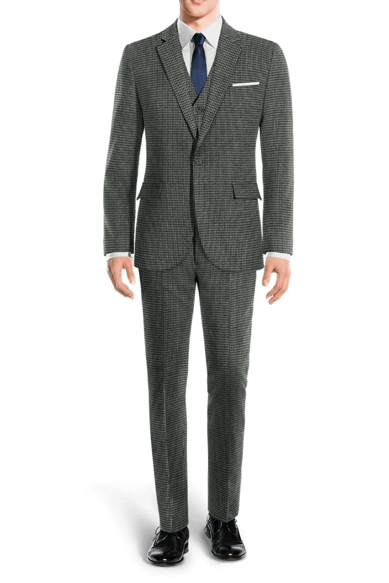 Grey Houndstooth Tweed 3-Piece Suit