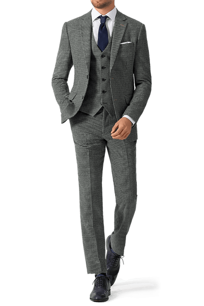 Grey Houndstooth Tweed 3-Piece Suit