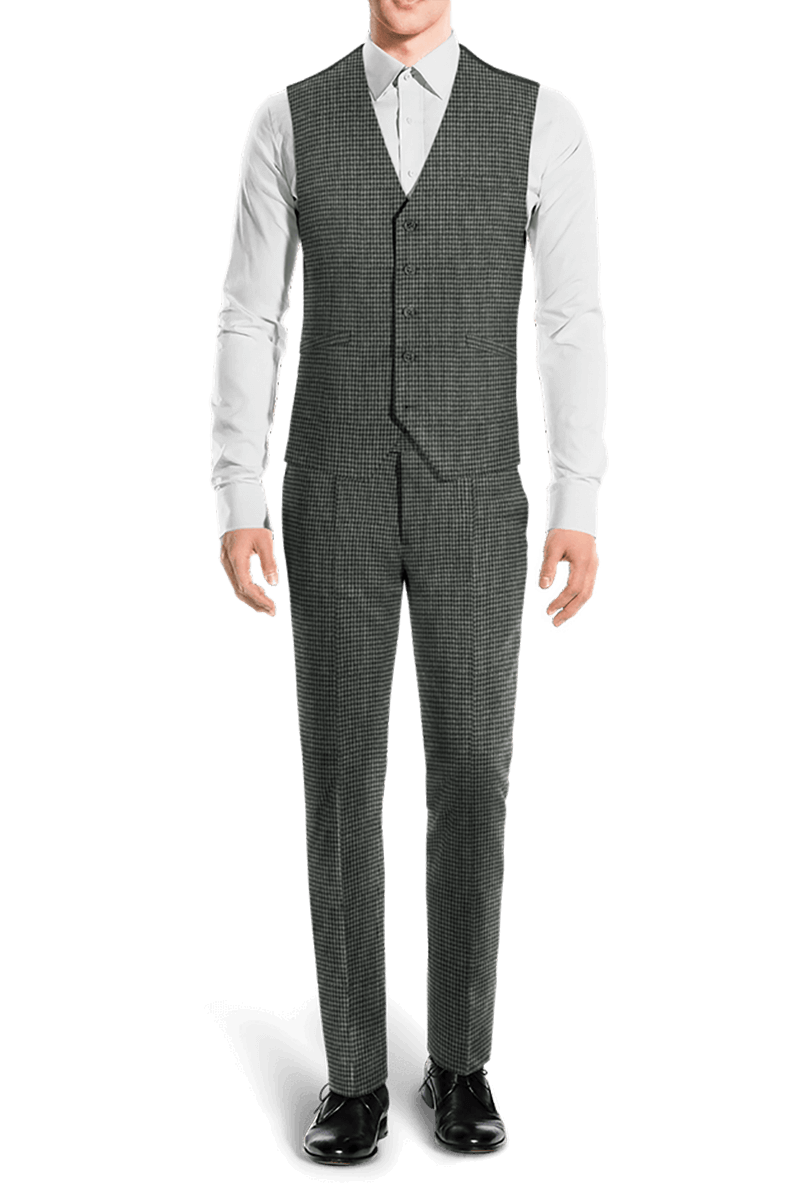 Grey Houndstooth Tweed 3-Piece Suit