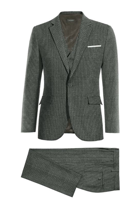 Grey Houndstooth Tweed 3-Piece Suit