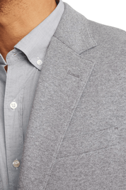 Grey Lined Lapel Width Single Breasted Jacket