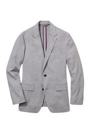 Grey Lined Lapel Width Single Breasted Jacket