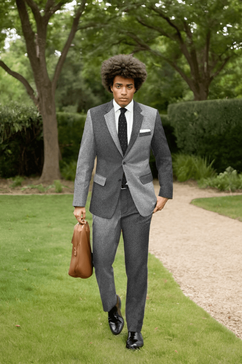 Grey Modern Fit Tweed Suit