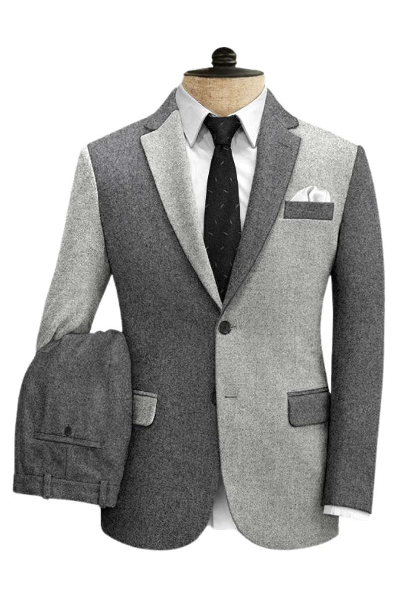 Grey Modern Fit Tweed Suit