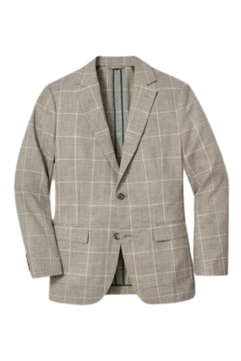 Veste à simple boutonnage à carreaux gris 