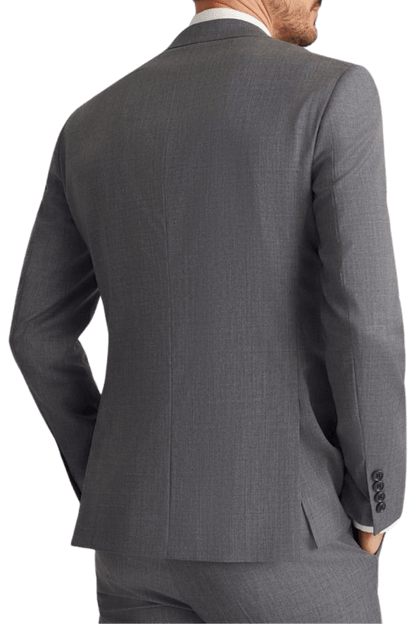 Chaqueta de lana gris con solapa de muesca y dos botones