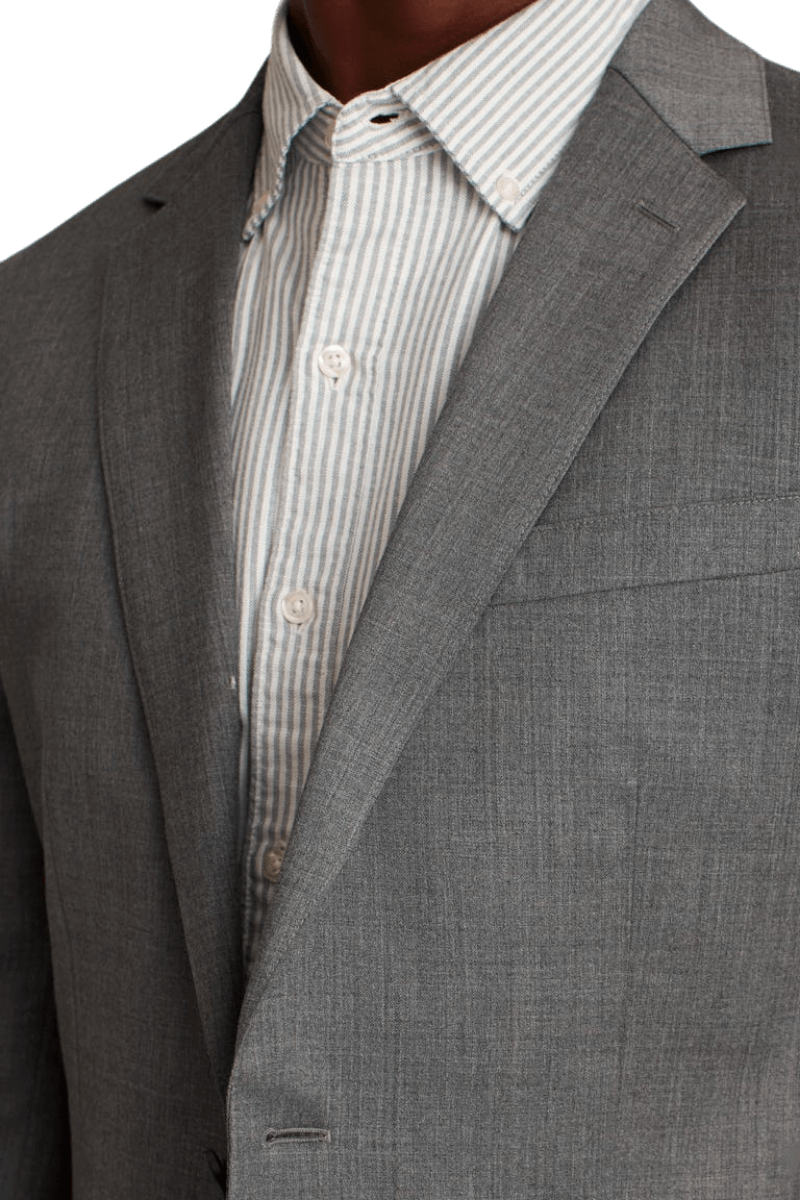 Grey Wool 2-button Notch Lapel Jacket