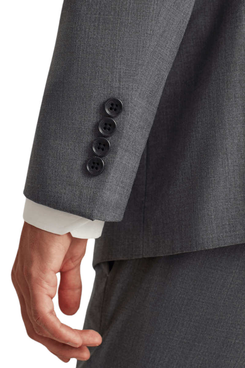 Grey Wool 2-button Notch Lapel Jacket