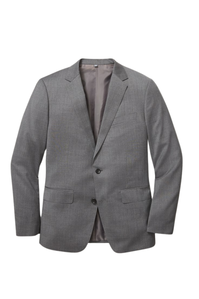 Grey Wool 2-button Notch Lapel Jacket