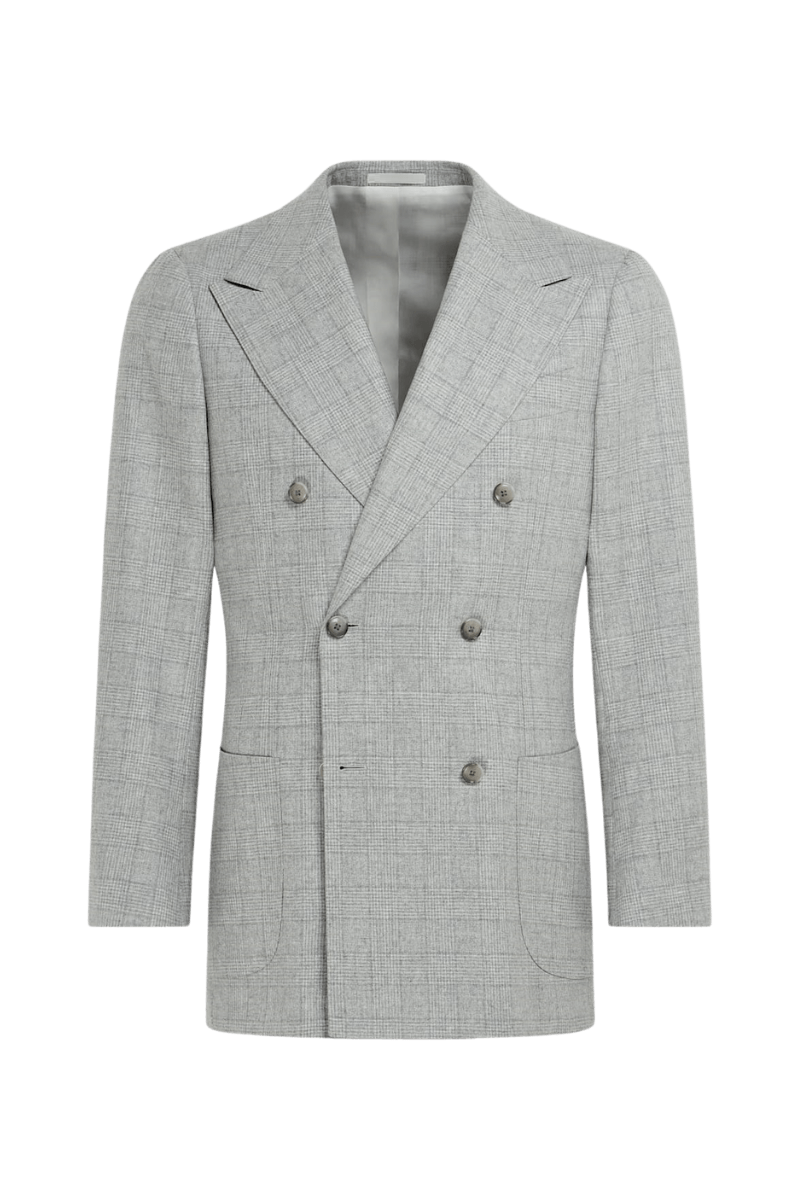 Grey Wool Double Breasted 2-Piece Suit